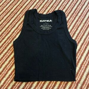Katie J NYC black cropped tank top